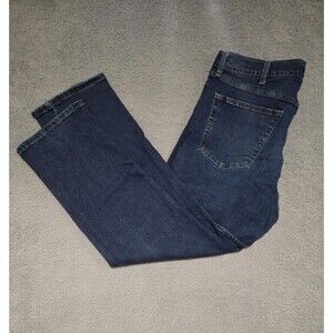 Levis 505 Jeans Mens 36x29 Blue Dark Wash Straight Fit Stretch PC9 00505-2221